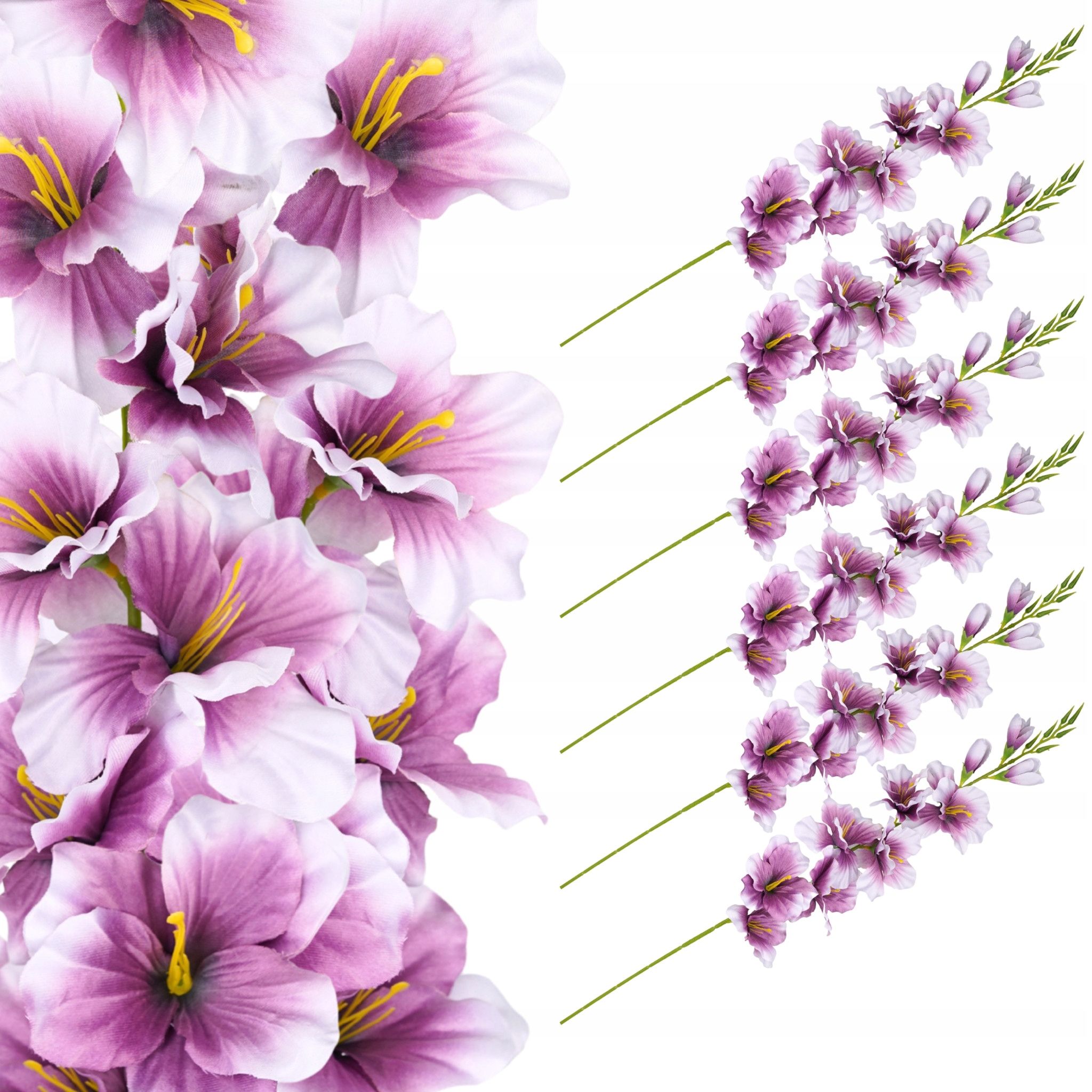  Dirbtiniai lelijos dirbtinės gėlės šakelė su liliami į vainikams puokščių 50cm