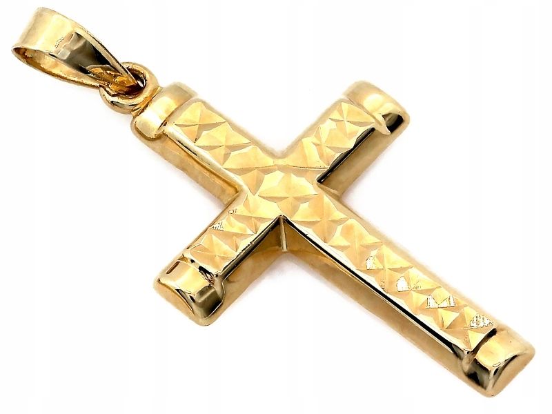  Prívesok elegantný zlatý 585 14k kríž bez kameňov váhy 1.48g za darček