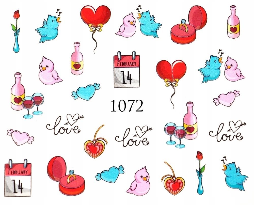  Water nail stickers for nails rainbows, mouth, pride, cigarette - nr 1011