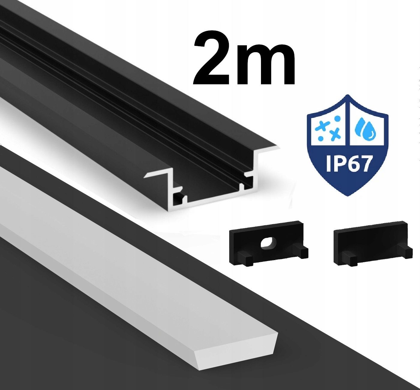  Profils led ūdensizturīgs ip65 ip67 terra sudrabs 2m