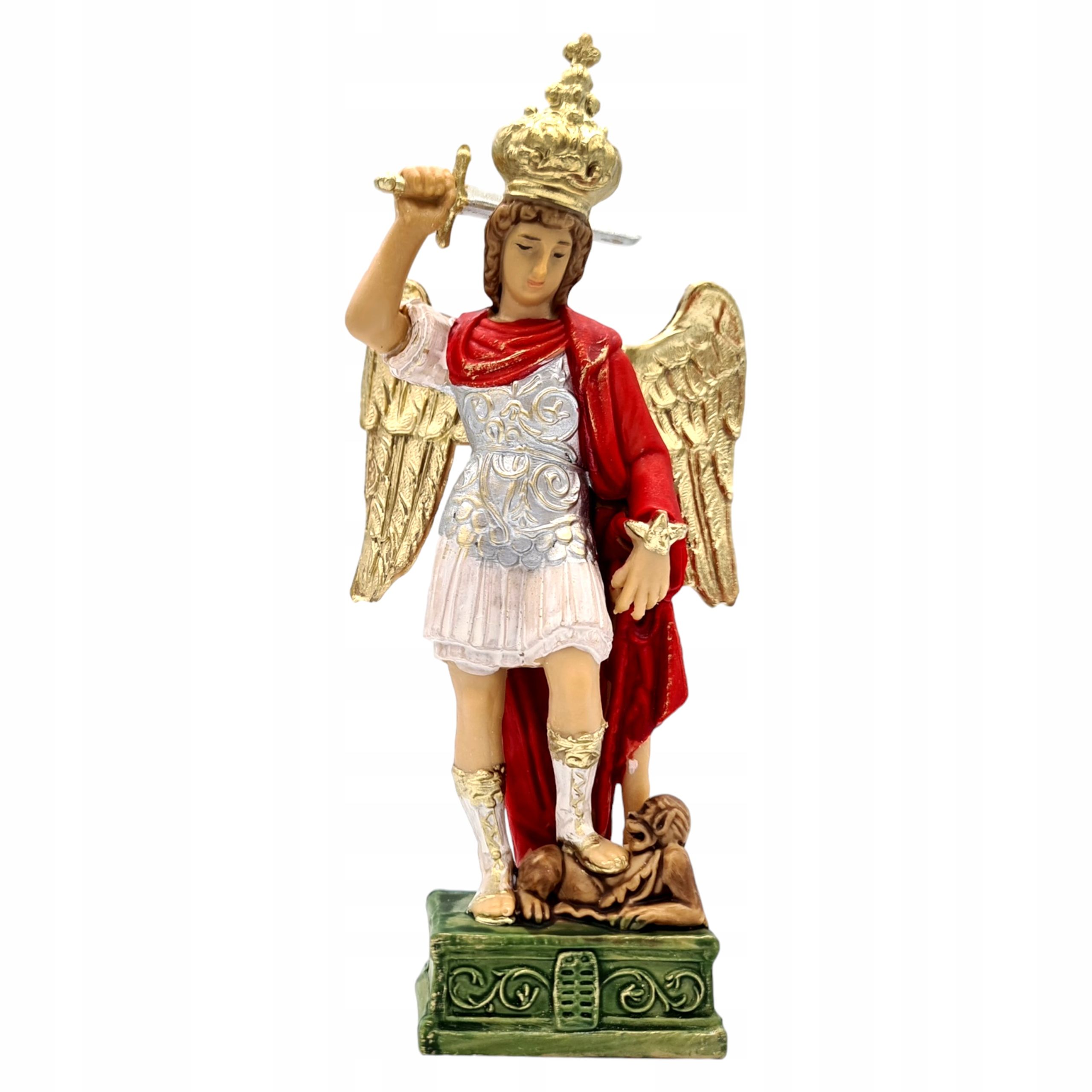  Figur sw. michal archaniol mit gargano 13,5 cm, farbe, manuell bemalt