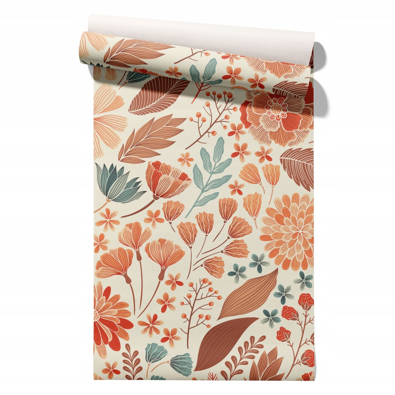 Wallpaper non-woven fabric pastel cherries wallpaper in a roll 50cm x 6,1mb