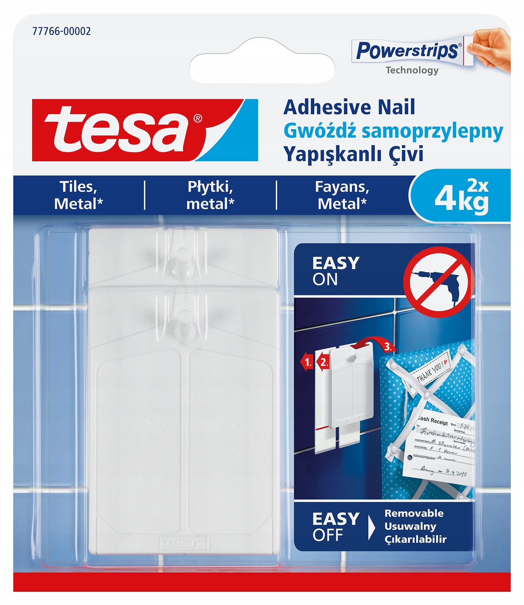  Tesa vinis lipnus paveikslams - kabliukai sieninis montavimas baltas 1kg x2