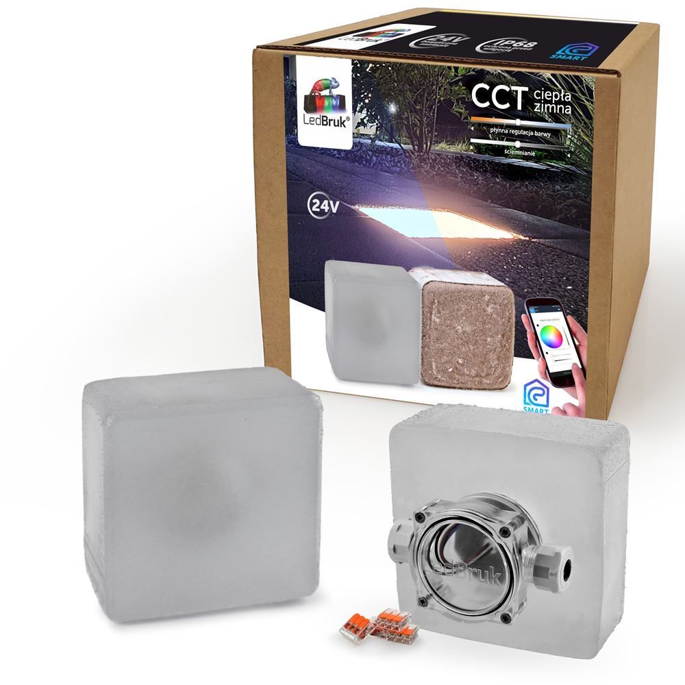  Šviečiančios trinkelės led apšvietimas į polbruk commix 20x10 rgb + cct