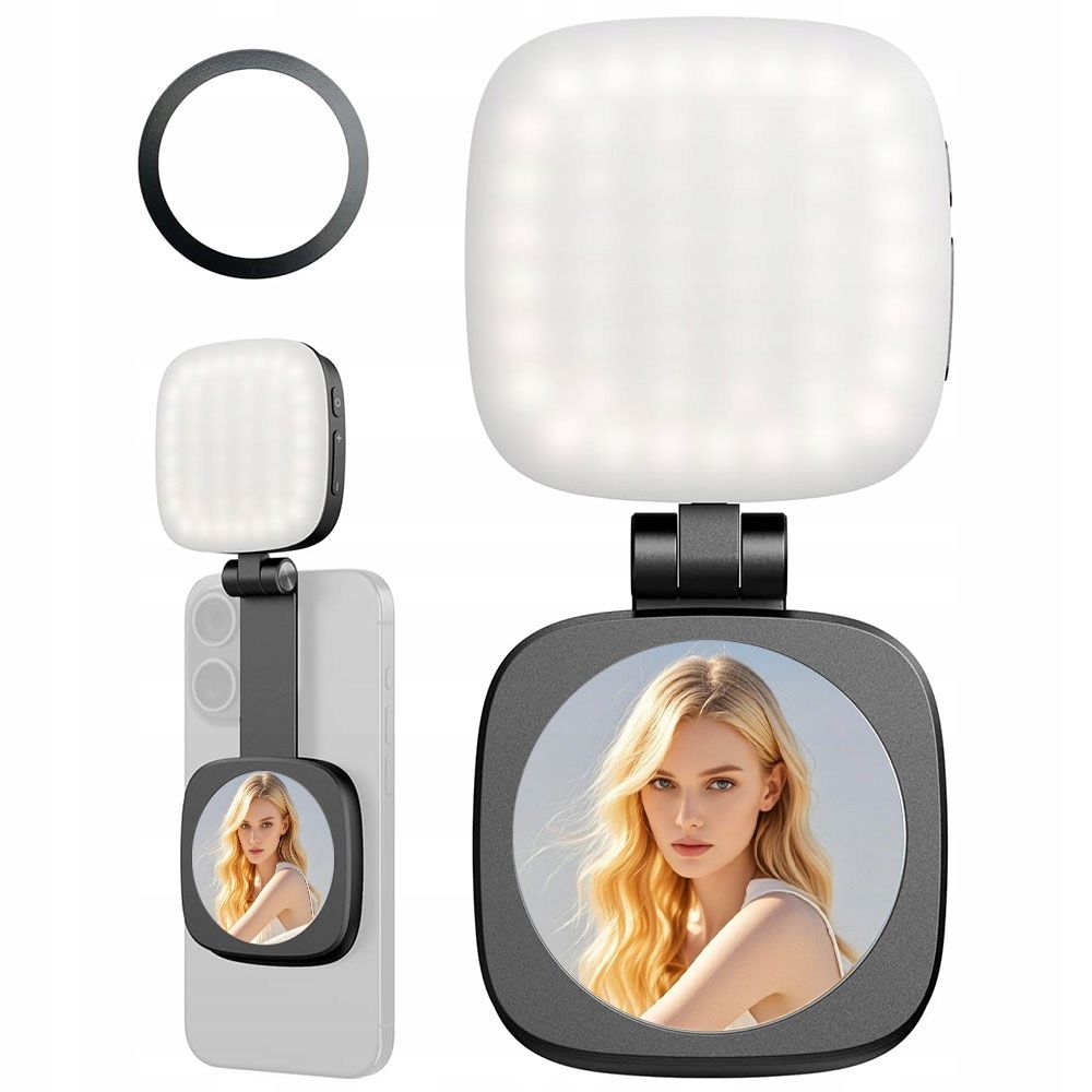  Led lampa + zrcadlo s magnetem pro telefon magsafe fotografie selfie vlog c140