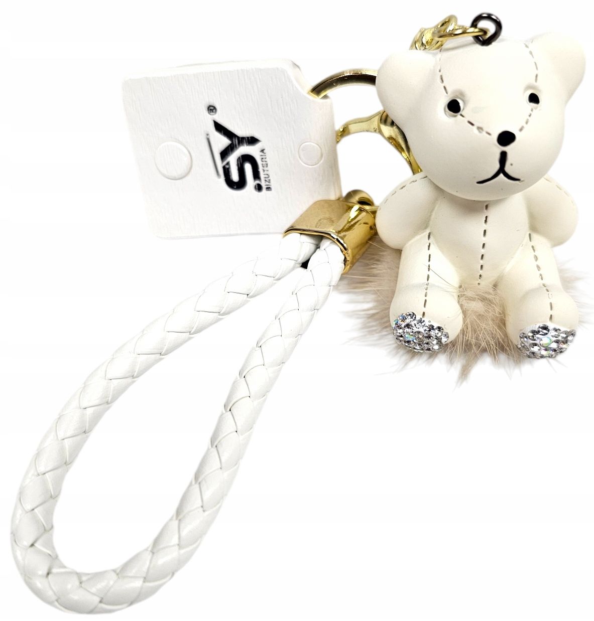  Keychain for keys backpacks wallets pendant mis crystals fur coat
