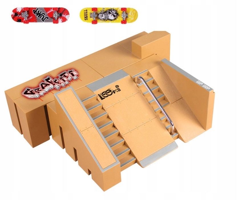  Množina fingerboard rampa hračka pre deti skateboardový park + skateboard fb-05-c