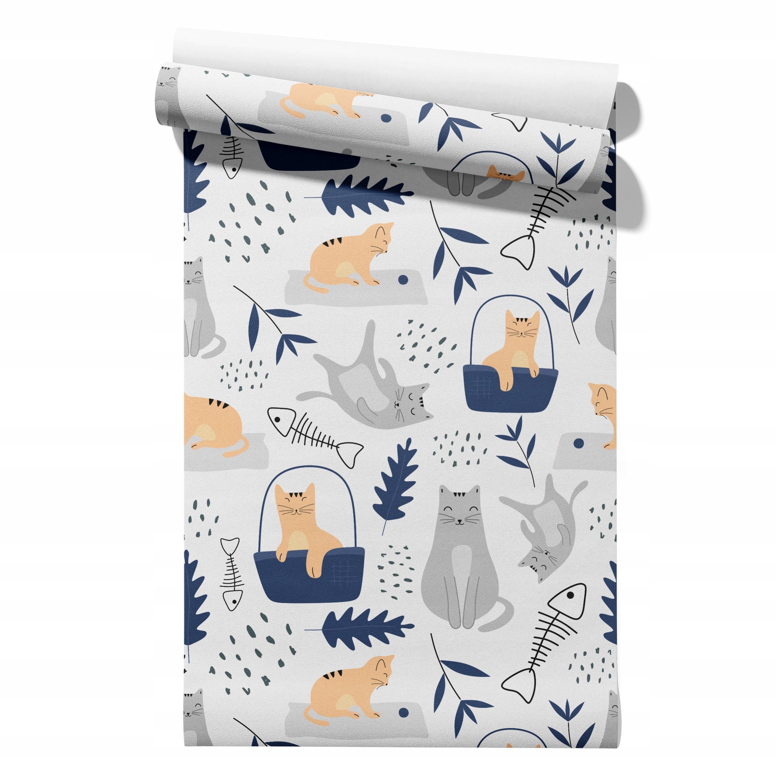  Wallpaper non-woven fabric pastel cherries wallpaper in a roll 50cm x 6,1mb