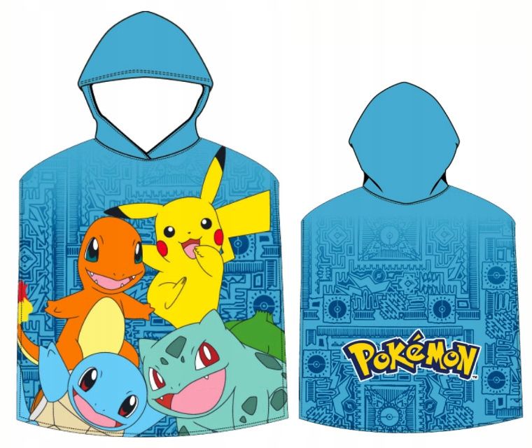  Poncho handtuch pokémon für kinder 50 x 100 haube