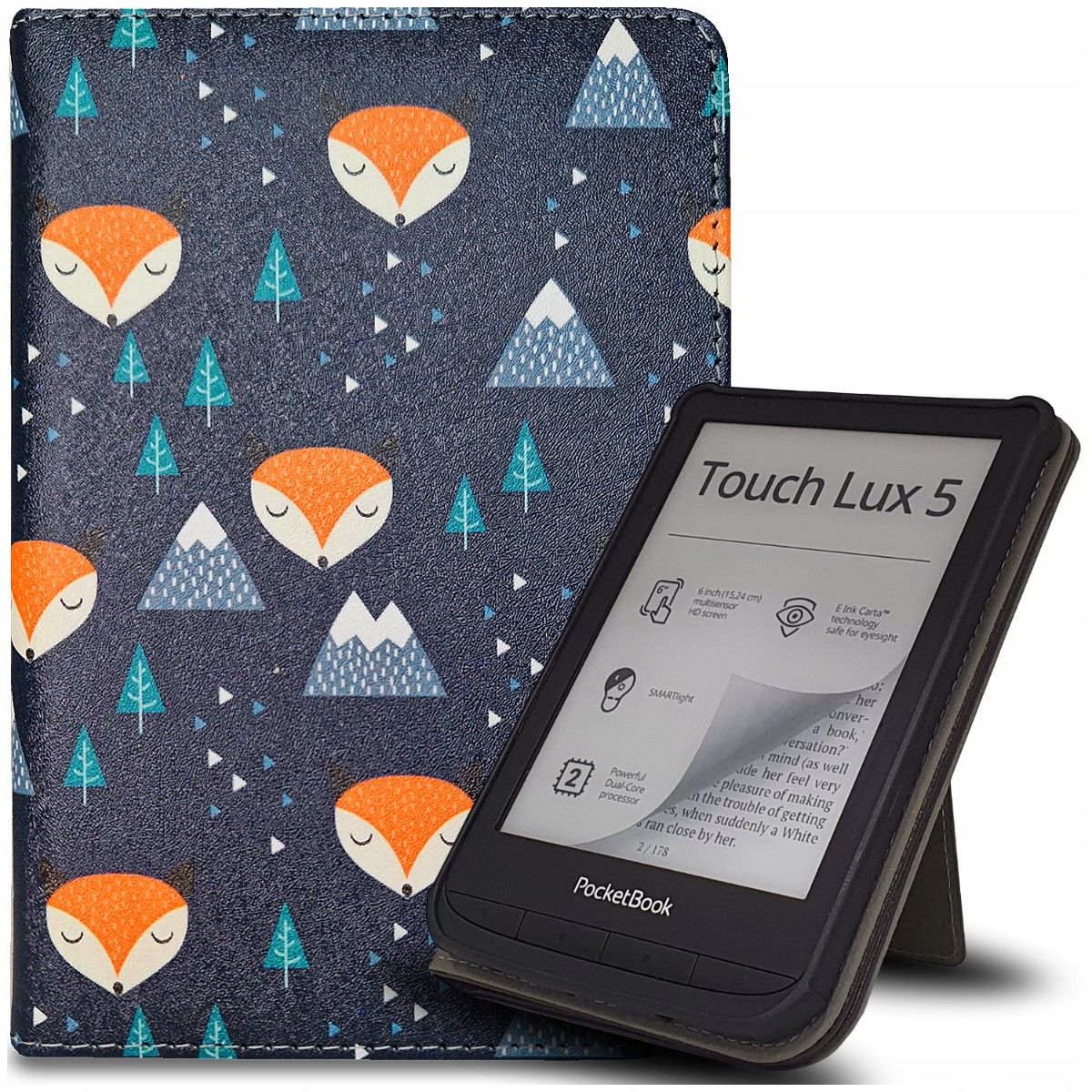  Byla viršelis case į pocketbook color, basic lux 2 4, touch lux 4 5, gobook
