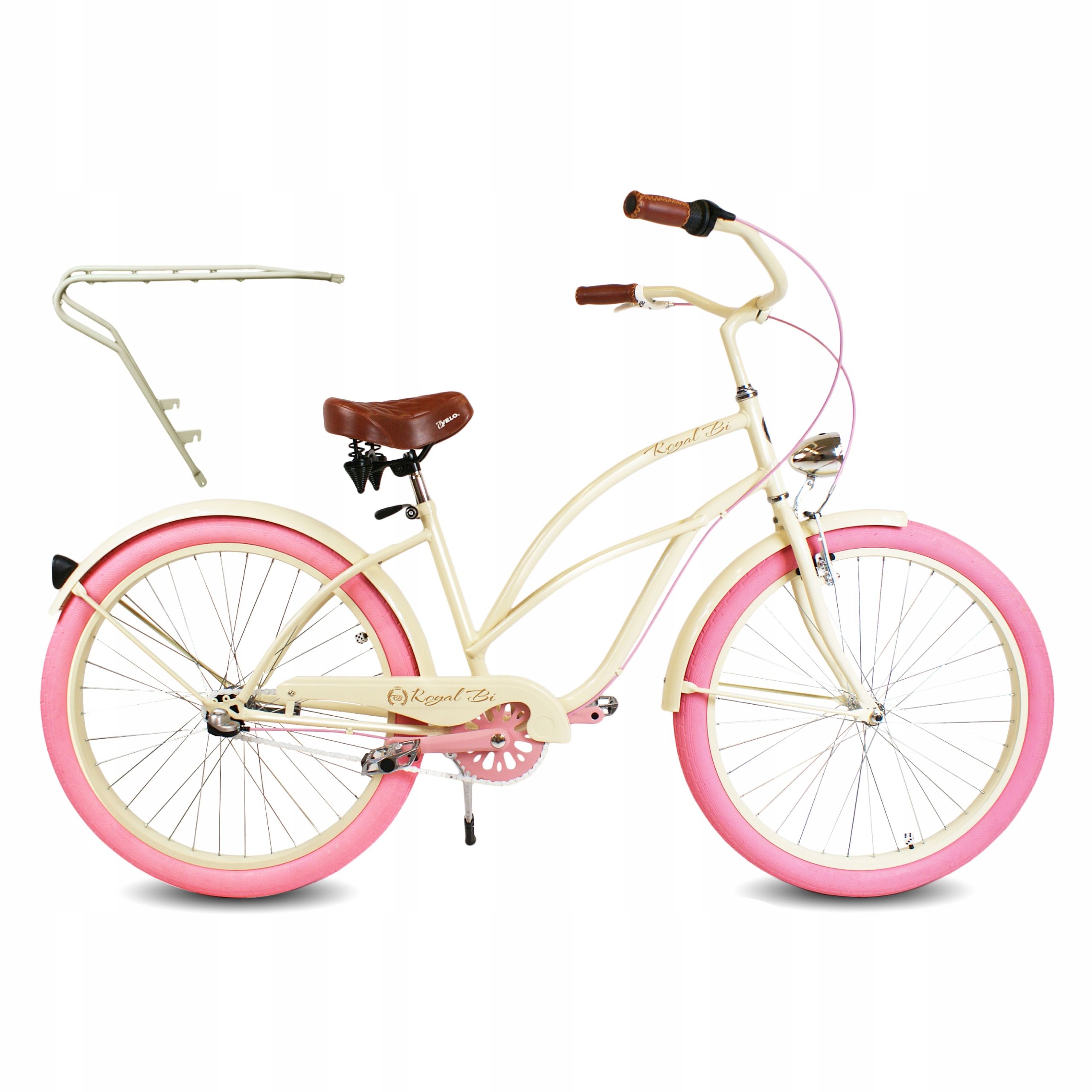  Kolo pro vyjížďky podél pobřeží ženský 26" dáma červený rosie royalbi retro kufr
