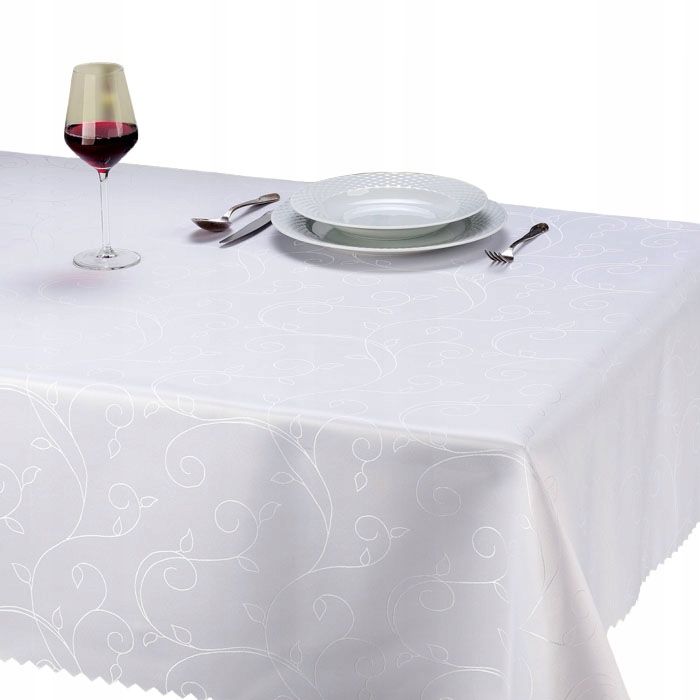  Tablecloth white stain resistant mela 140x260 cm