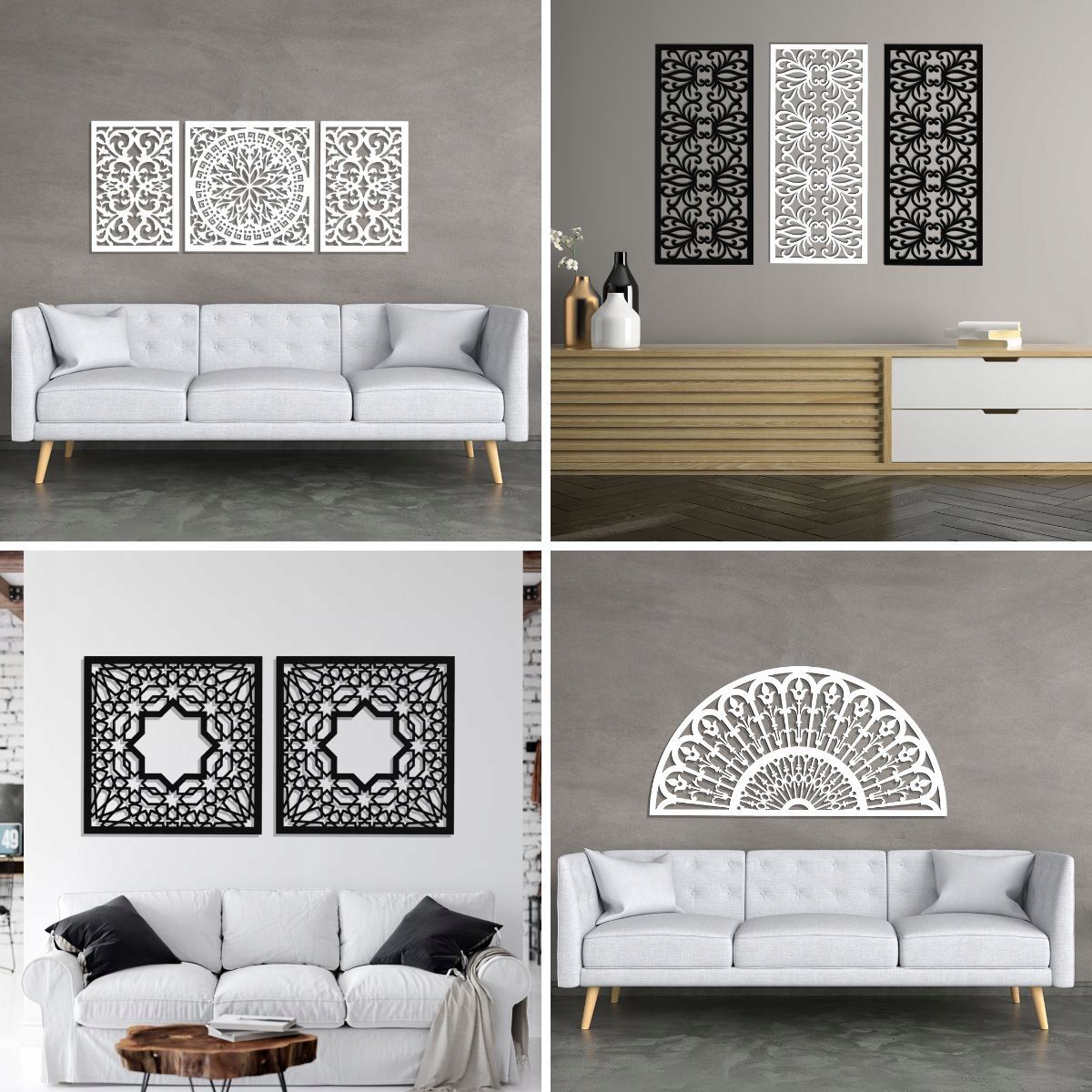  Plāksnes azurowe-ozdoba piestiprināms pie sienas 3 d, rozete, mandala