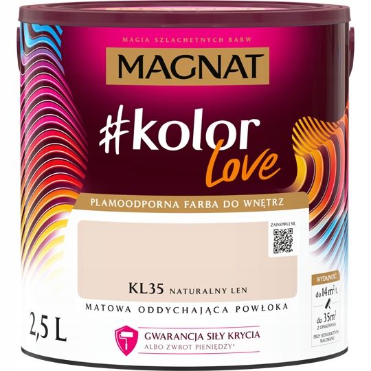  Kvėpuojanti lateksiniai dažai magnatas #kolorlove šviesa pelenų spalvos kl14 2,5l