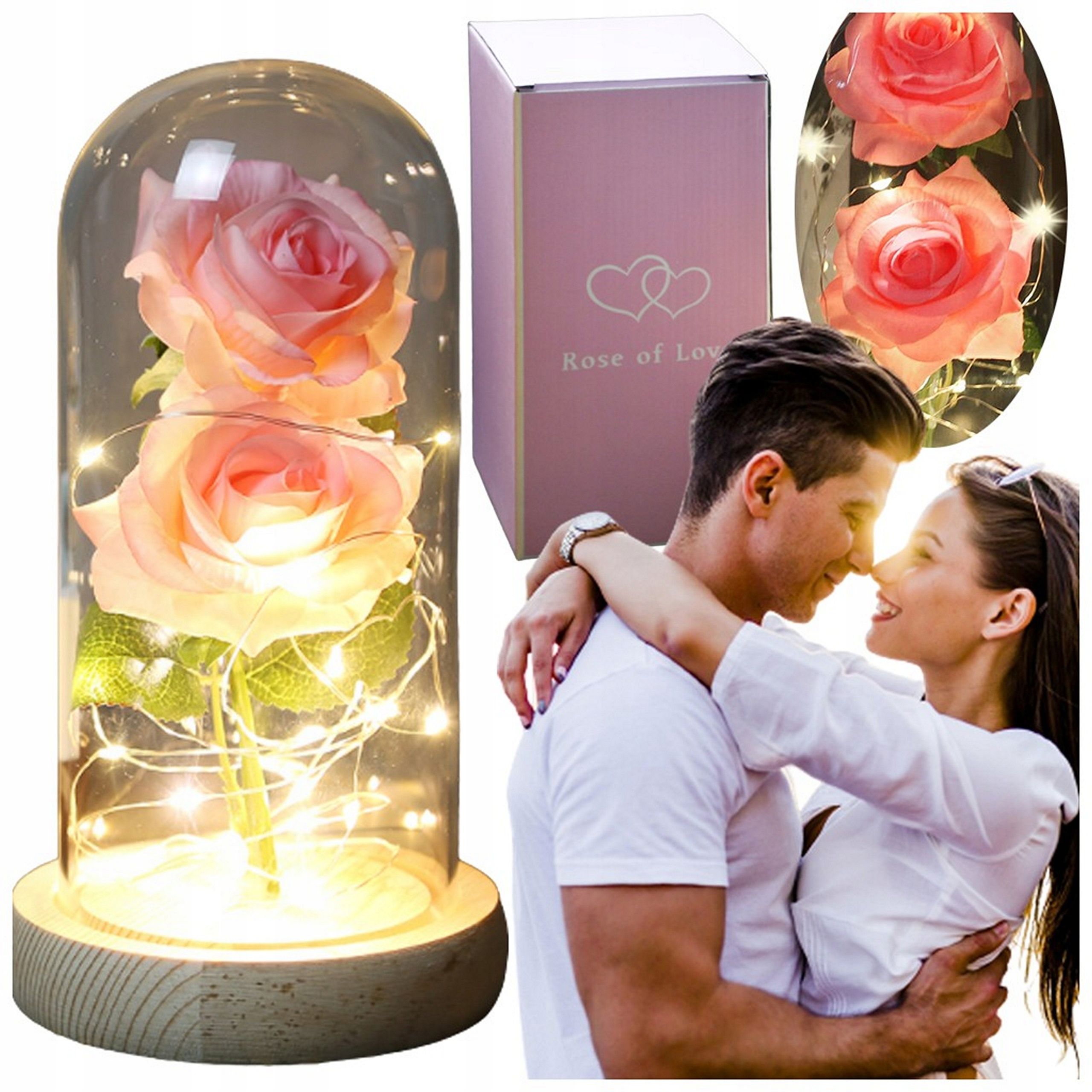  Brīnišķīgi mākslīgs gadsimts gaismas roze glāzē dome dāvana tavā dzimšanas dienā