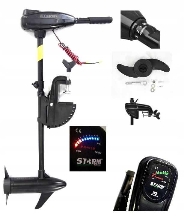  Valčių variklis elektrinis 480w 46lbs 12v storm