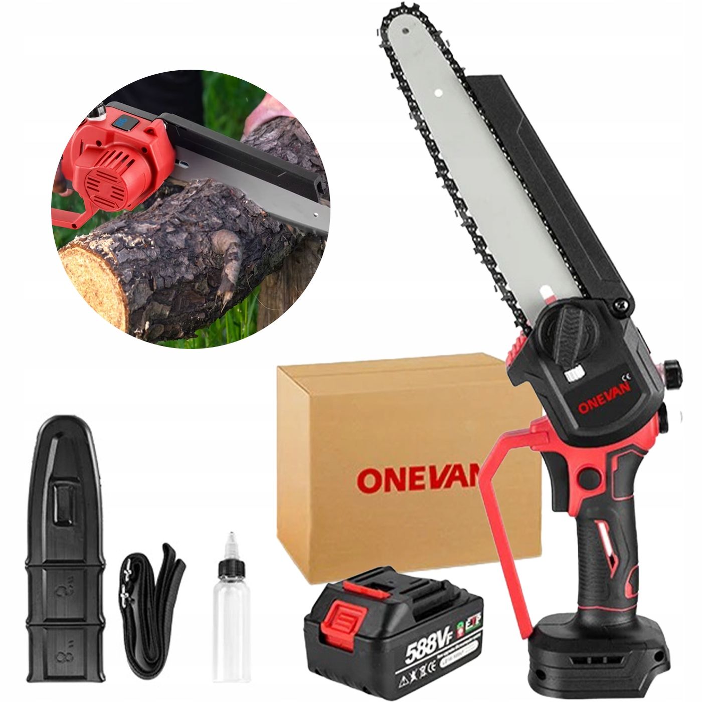  Akumulátorová reťazová píla kabelka 4500w 18v bezkartáčový saw rezanie