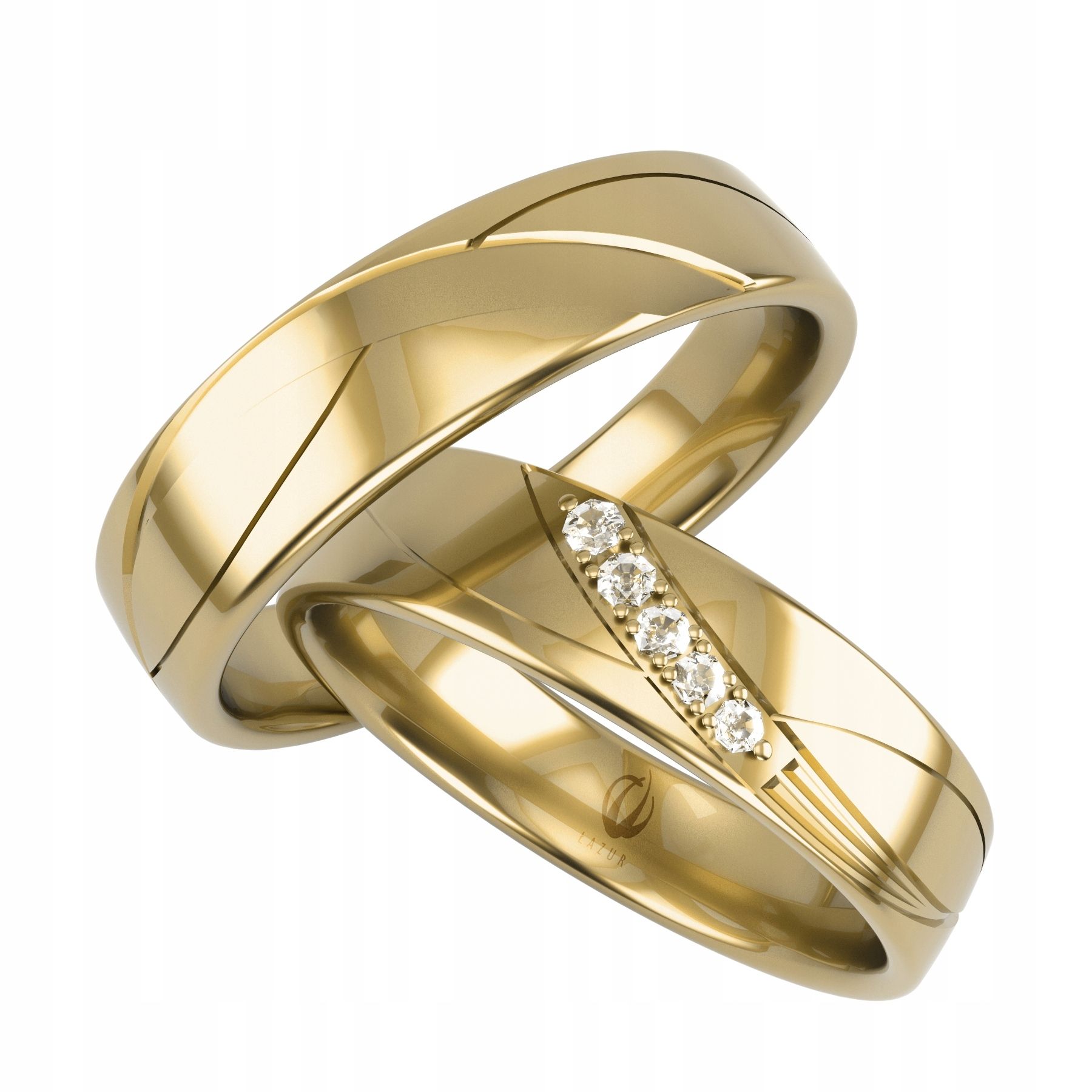  Golden eheringe mit herzmotiv pr.0,585 breite 5 mm