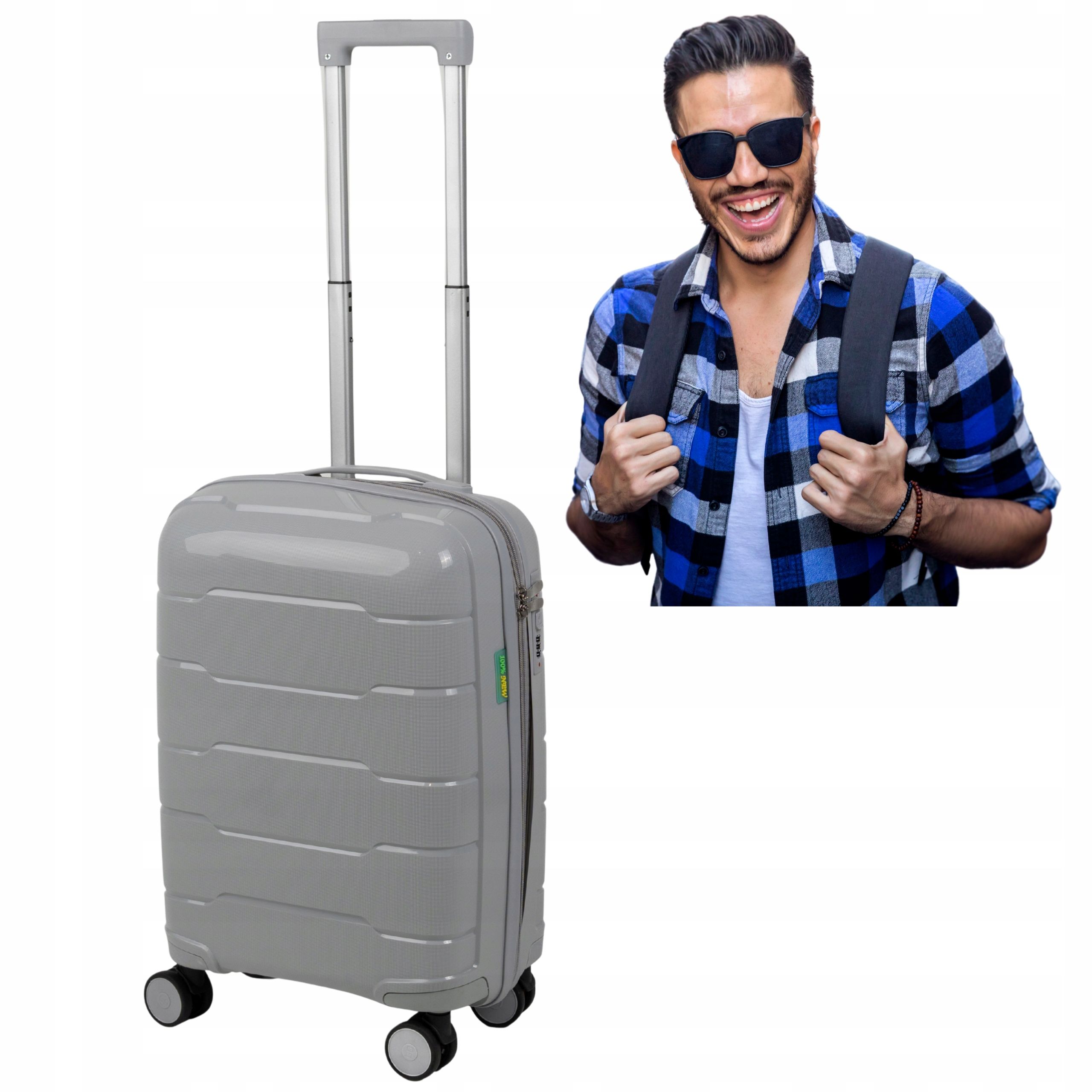  Carry-on suitcase beige solid hand luggage wizz air 55x40x21