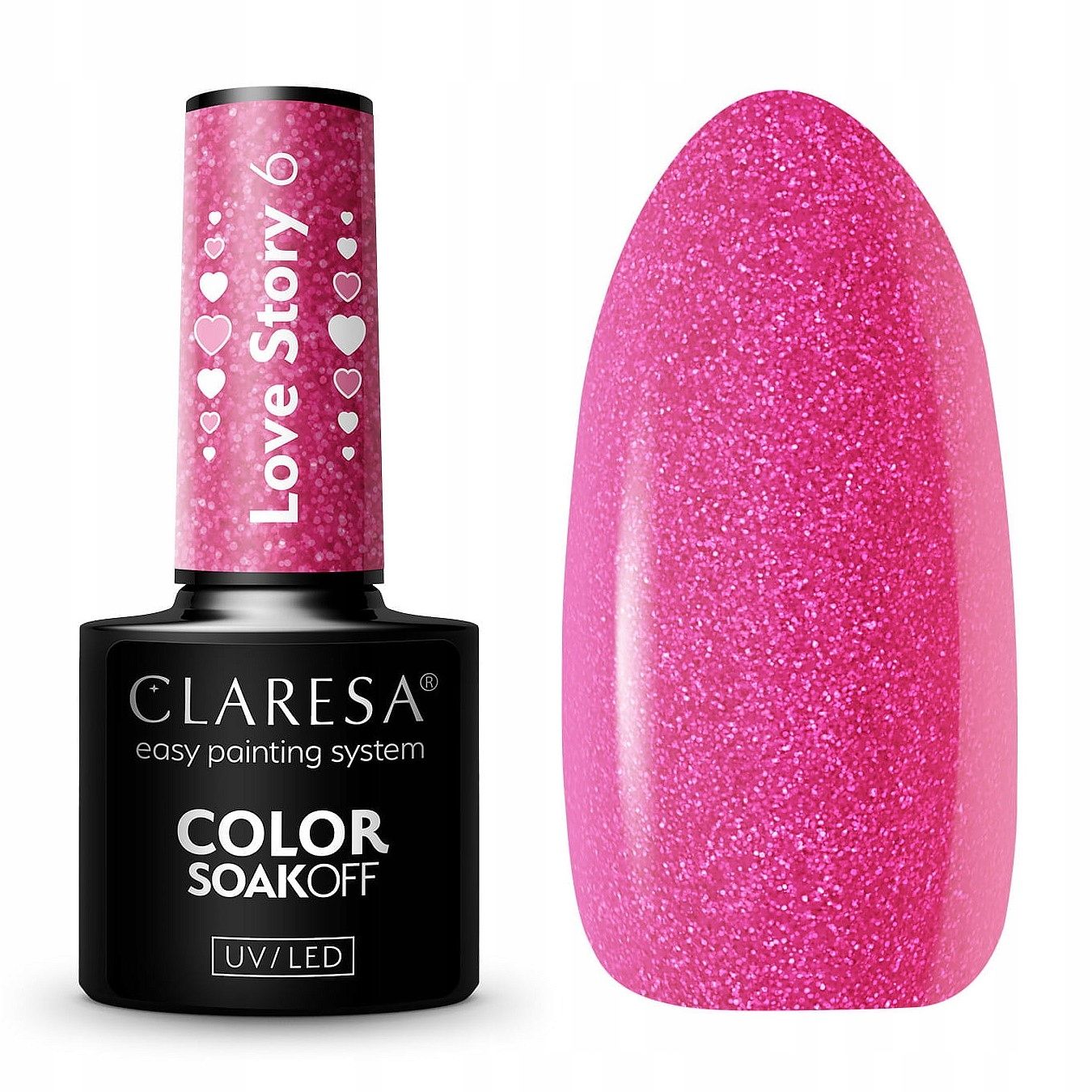  Claresa hübriid küünelakk burgundia glitter pink 554