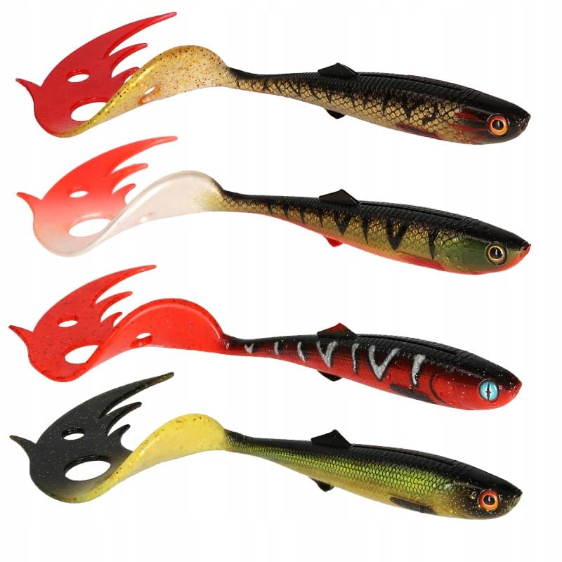  Kopa ēsma gumija rippery mikado real fish perch 9,5cm strazdiem 5 gab.
