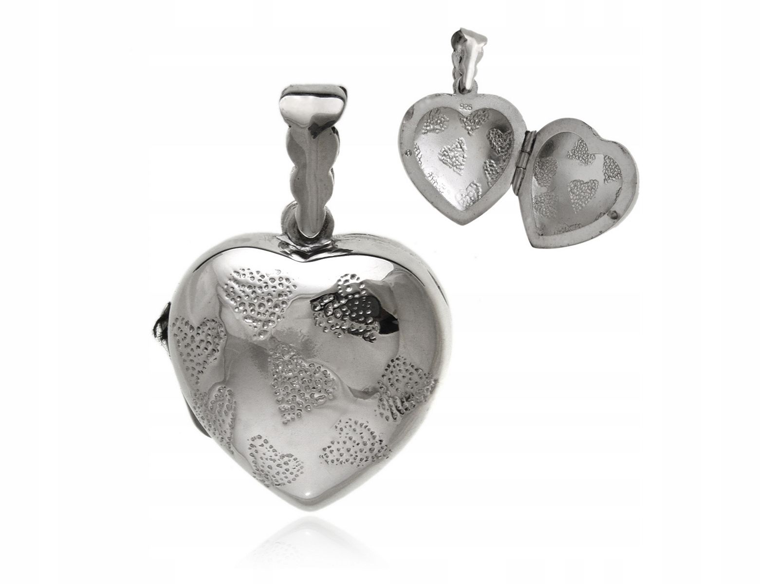  Necklace box opening pendant oval equal opening silver 925 w0251 - 3.2g.