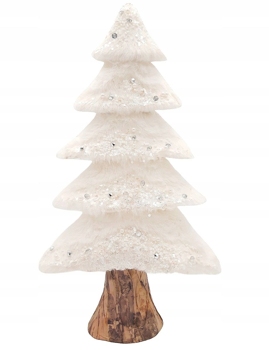  Christmas tree white 50cm with glitter decoration glamour christmas tree with fur