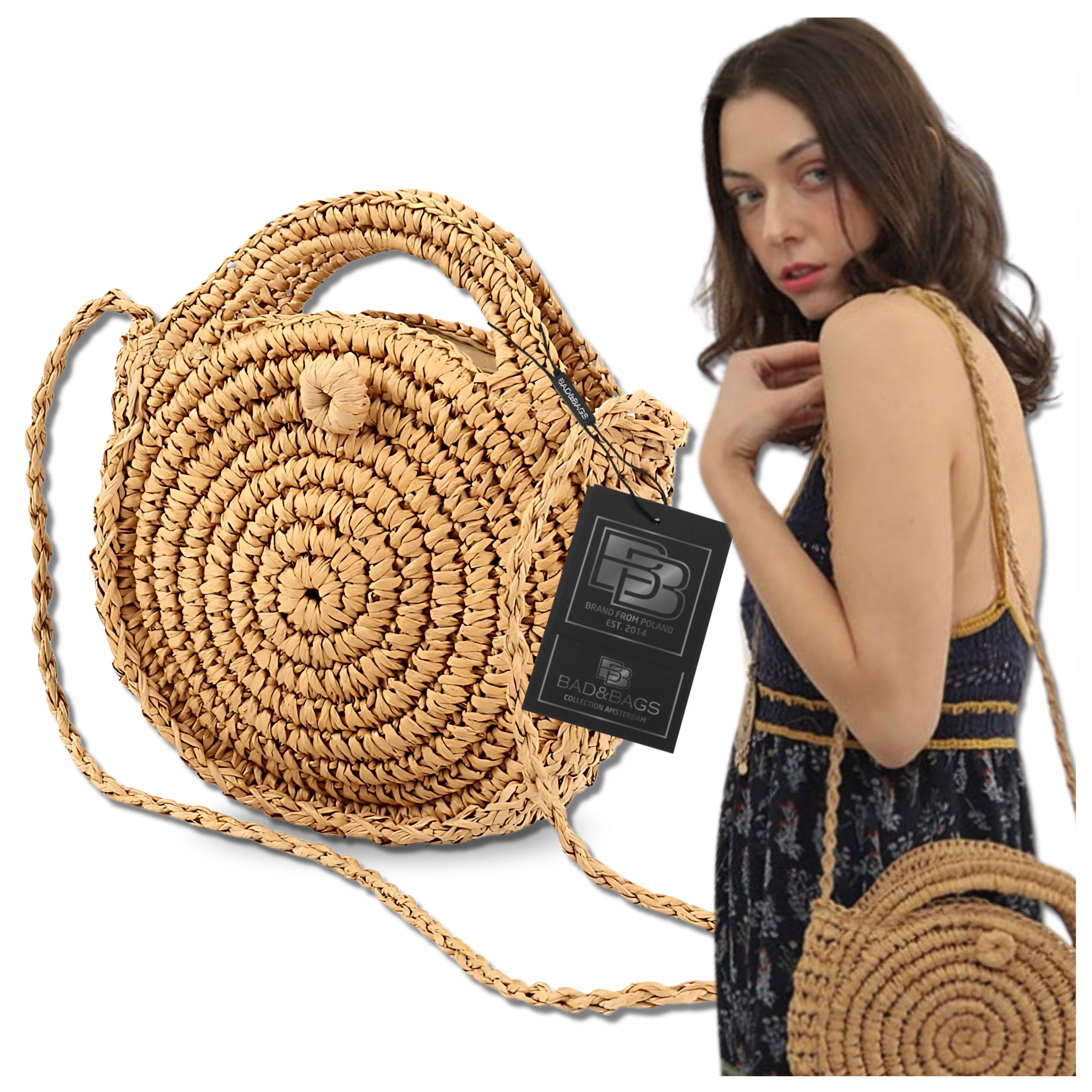  Taška přes rameno dámská kabelka sláma taška držák bad&bags klasický taška