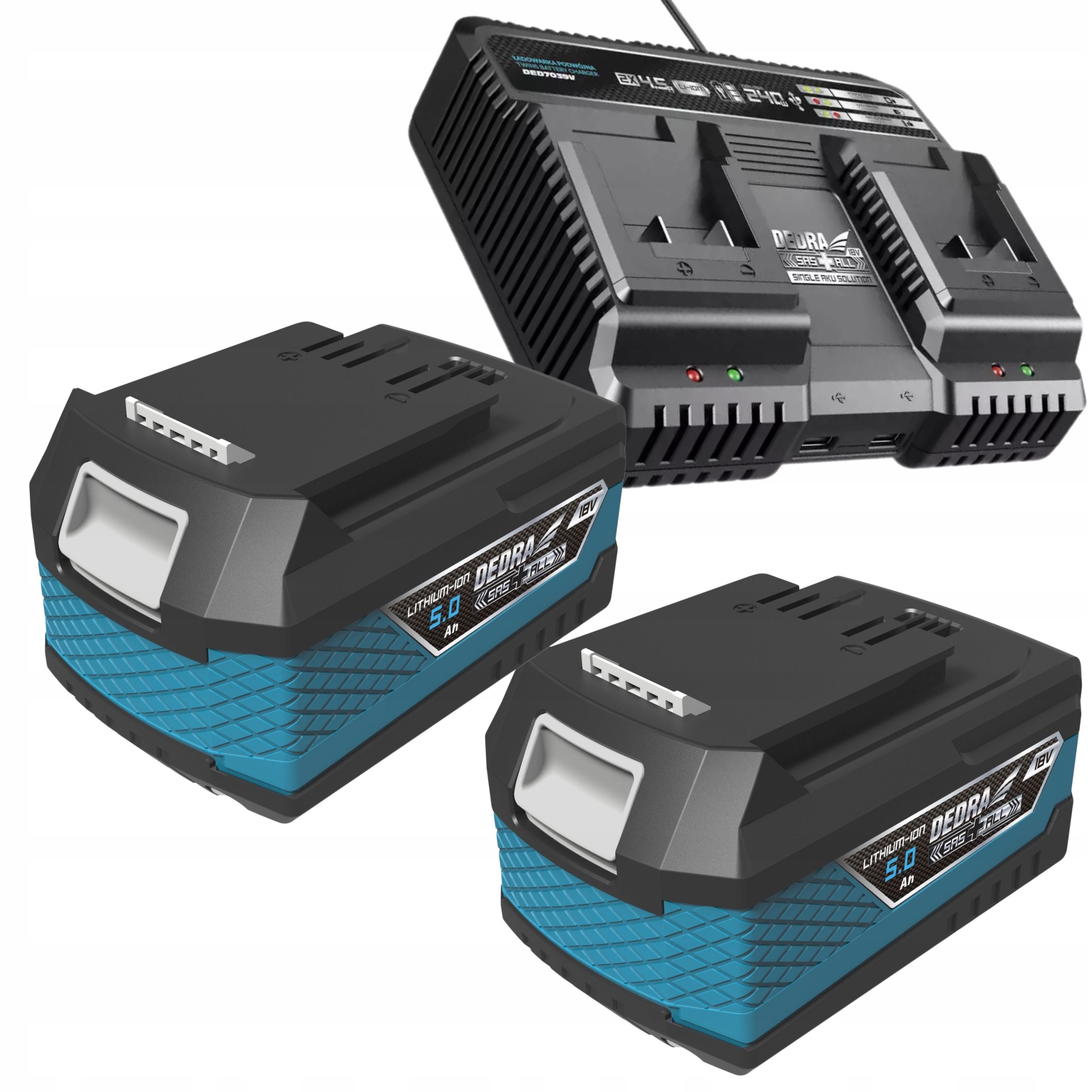  Charger dedra battery 2 positions 18v 2x8ah