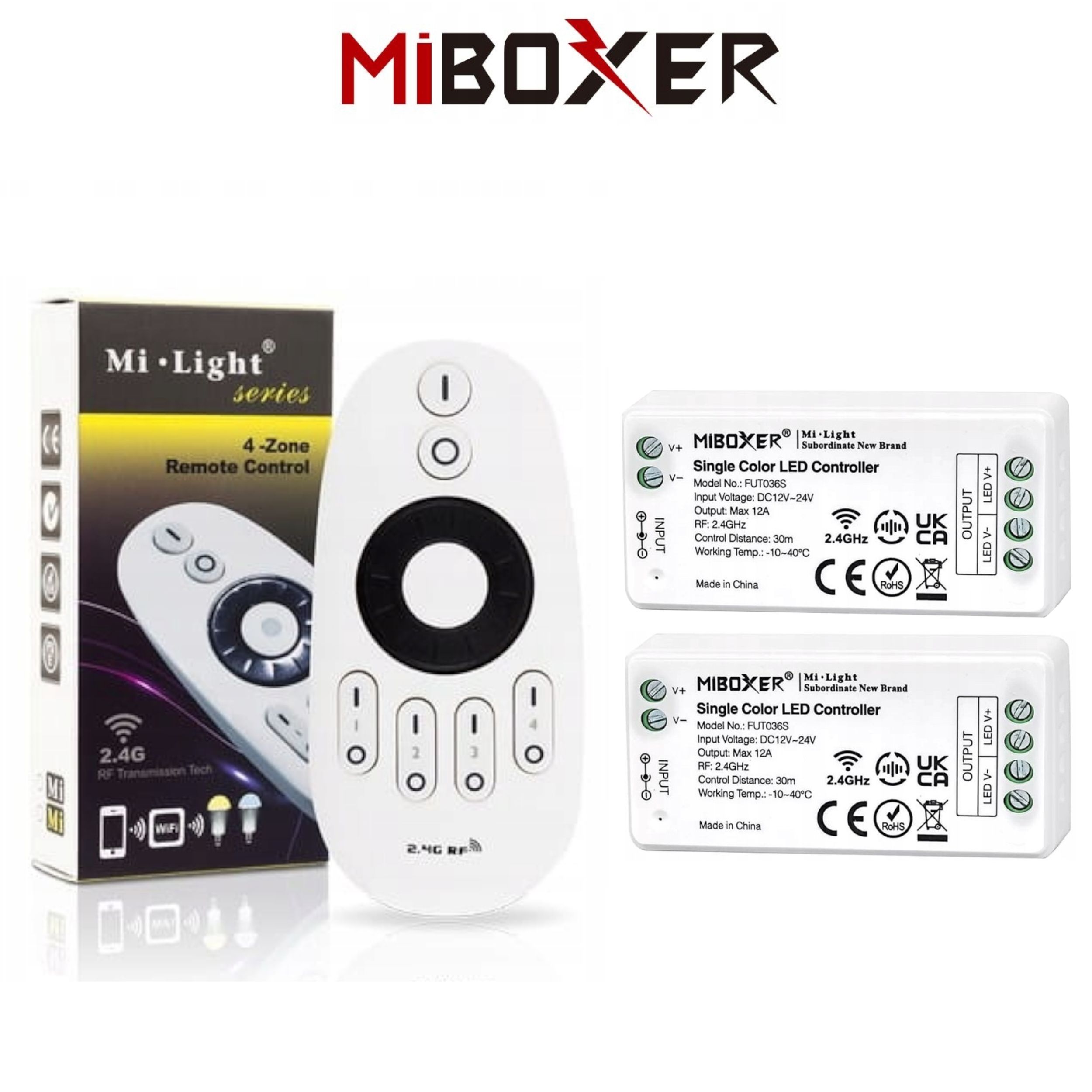  Komplektas valdiklio smart home wifi led'ams mono arba cct + valdymo pultelis zonų