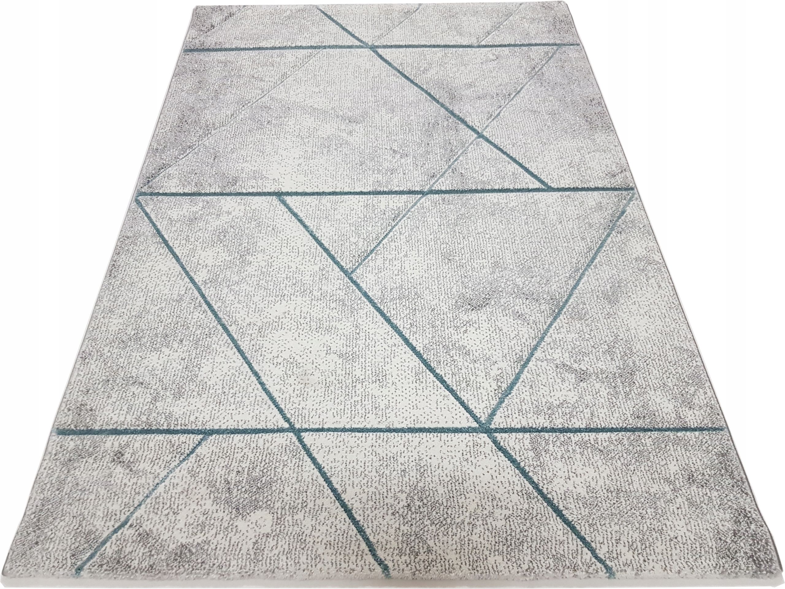 Koberec cube 3d 160x220 w štvorce geometrické sivý červený szary hustý