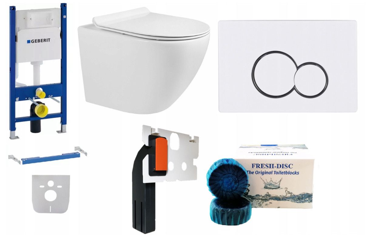  Wc rāmja komplekts geberit + atslēga + tualetes pods melns matēts + dēlis w/o+fresh