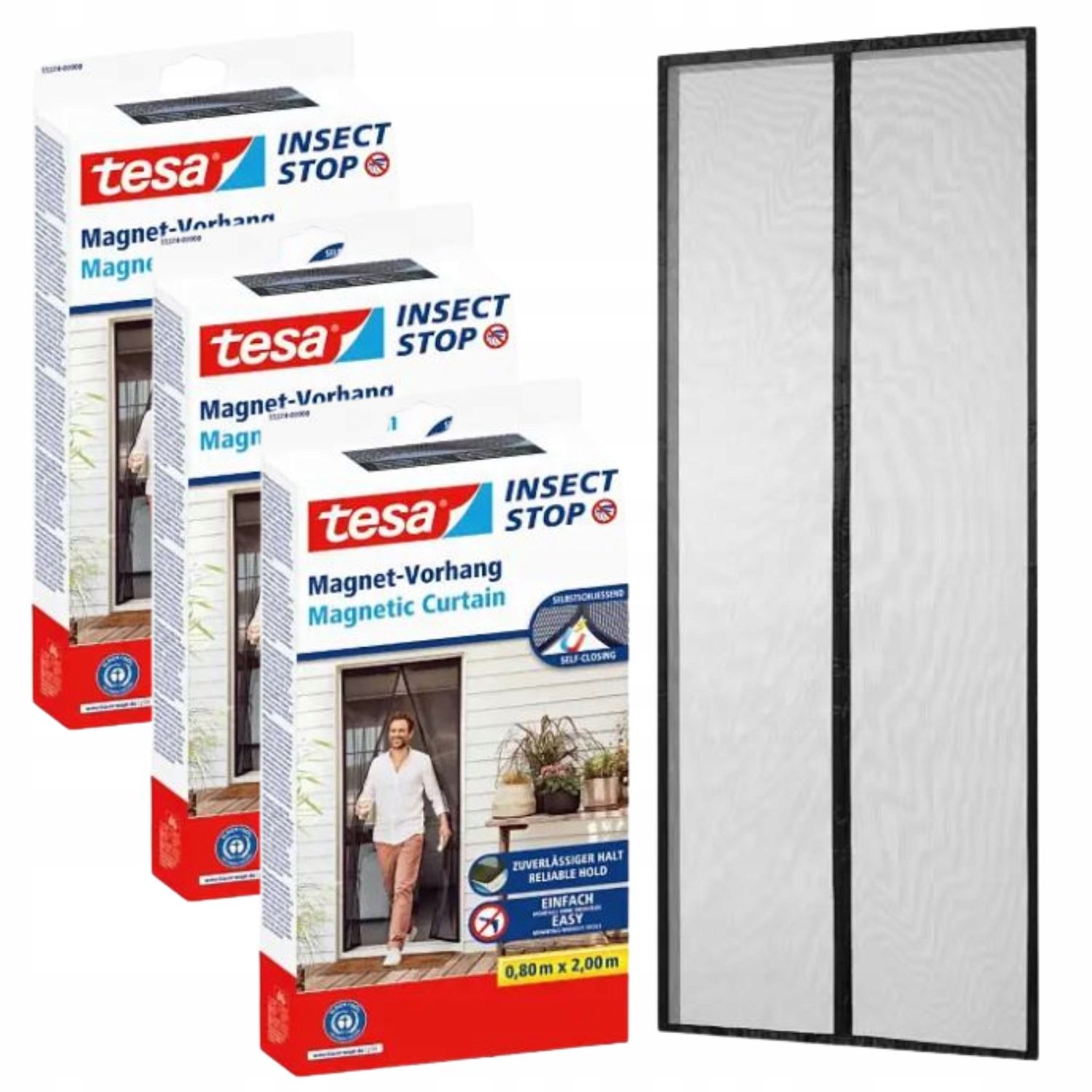  Tesa tinklelis nuo uodų magnetinio nuo vabdžių tinklelis juodos spalvos durys 0,9x2,1m x3