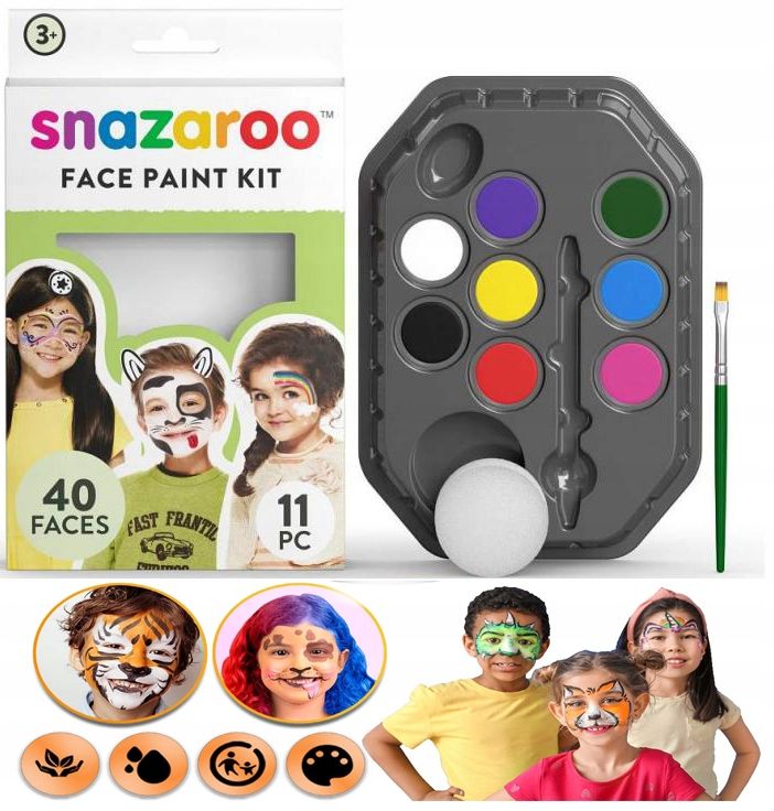  Malovat malovat pro malování na obličej tělo pro děti vyprané žluť snazaroo