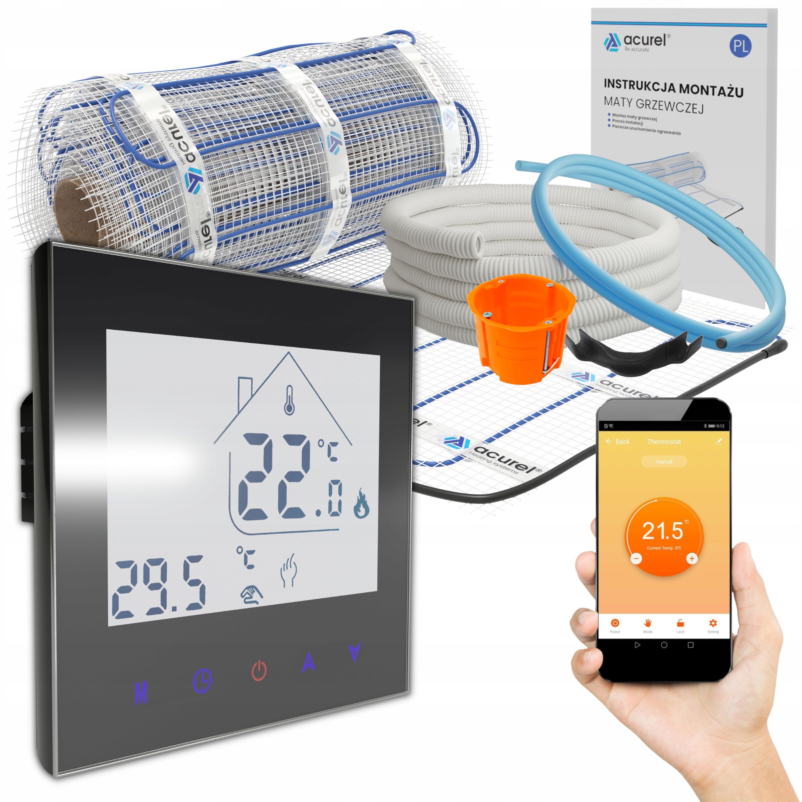  Soojenduspadi küte küte 160w/m2 regulaator wifi komplekt 4m2 acurel