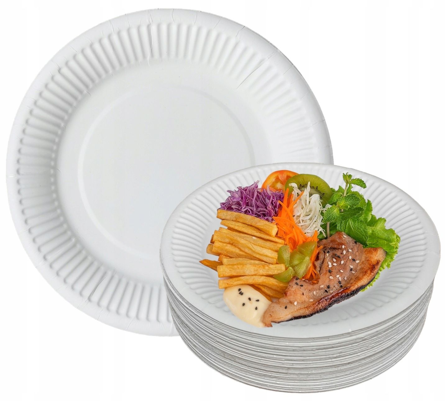  Grill set plates disposable picnic for 12 people