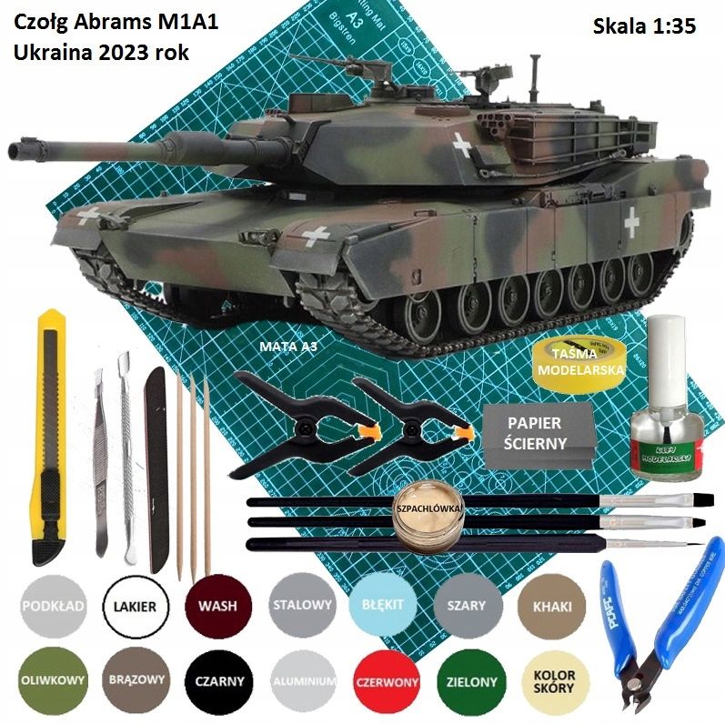  Modelis cisterna pantera tank panther type g + akrila krāsas modeļiem. aksesuāri