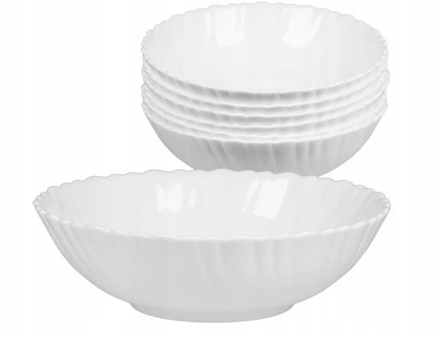  6x šalátový bar misa biala 16cm hladké opal misa množina misy šalát