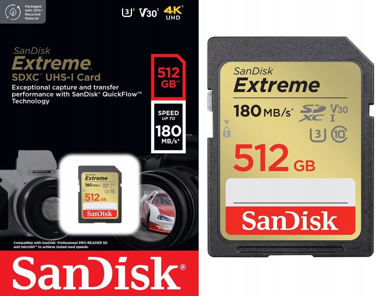 Atminties kortelė sandiskas extreme pro 128gb sdxc 200 mbps v30