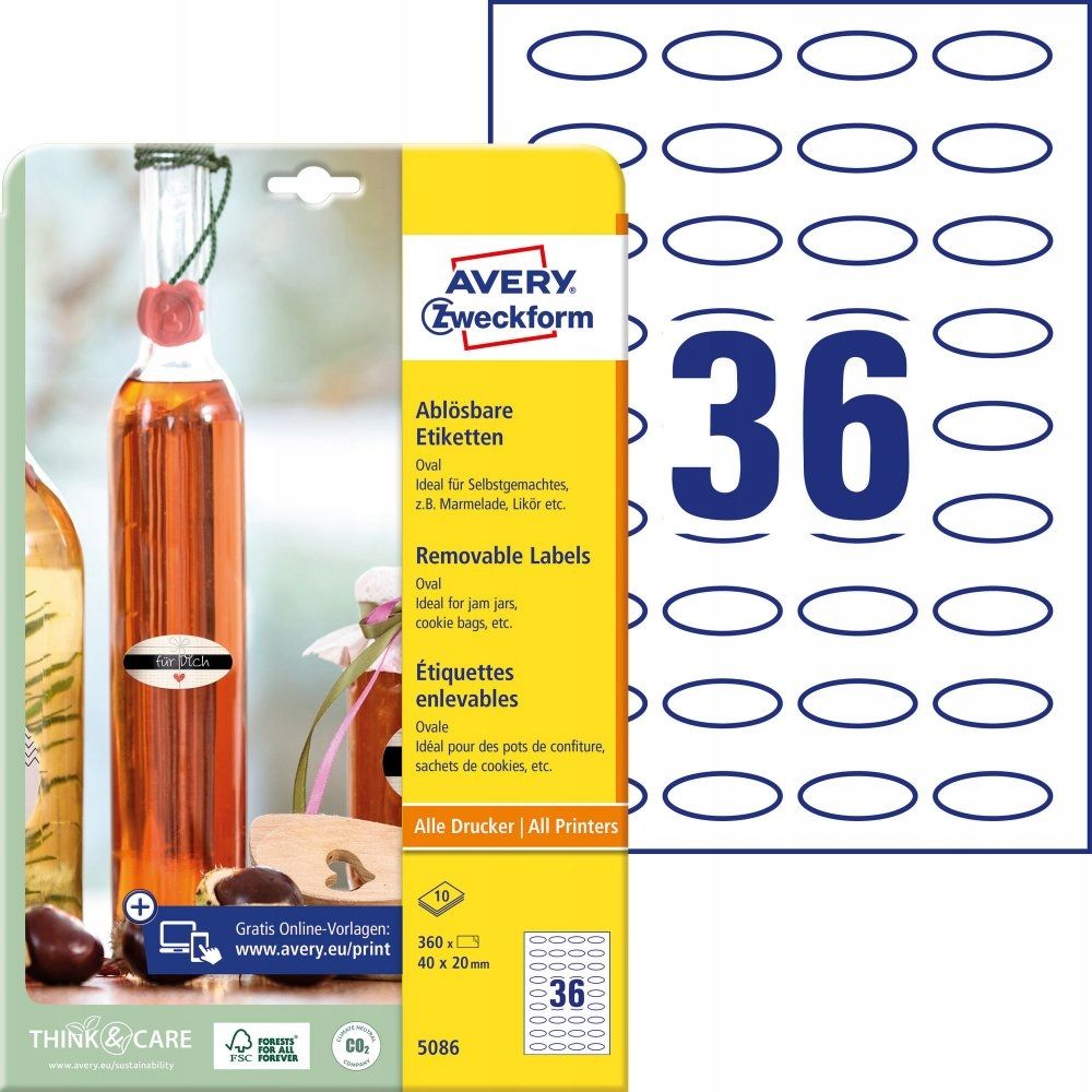  Etiketės avery zweckform 105-74mm 100 lapų x4