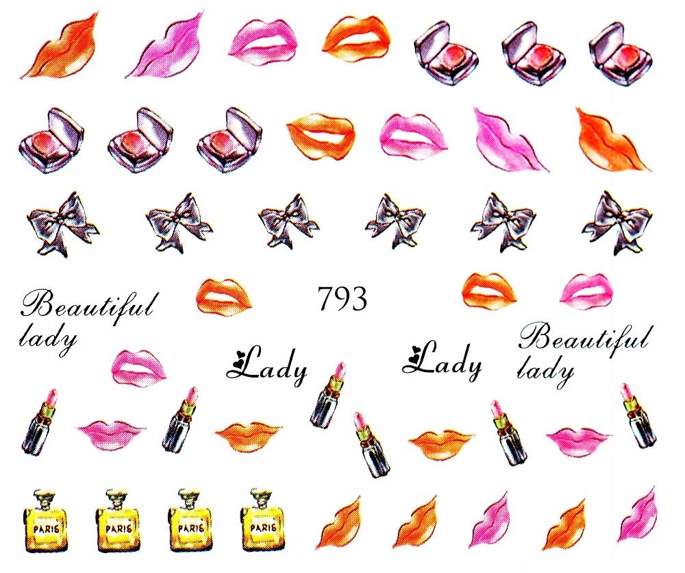  Water nail stickers for nails rainbows, mouth, pride, cigarette - nr 1011