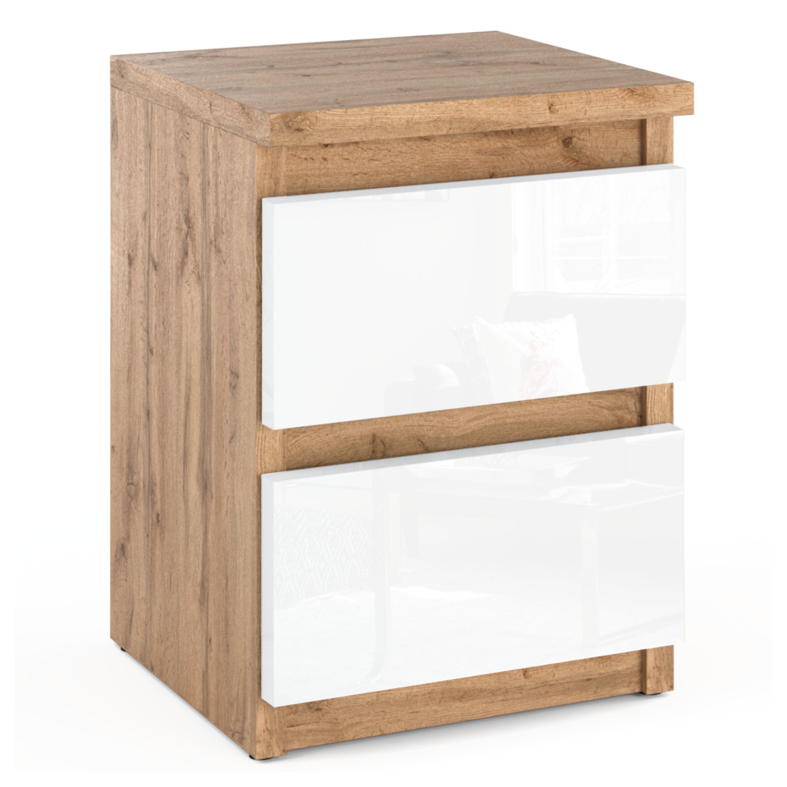  Naktinė spintelė juodos spalvos dab wotan 30 cm 2 stalčiai rtv lentyna miegamajam lofto stiliaus