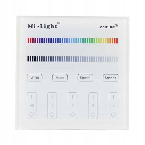  Talíř dálkové ovládání sklo nástěnné bialy pro osvětlení led mono milight miboxer