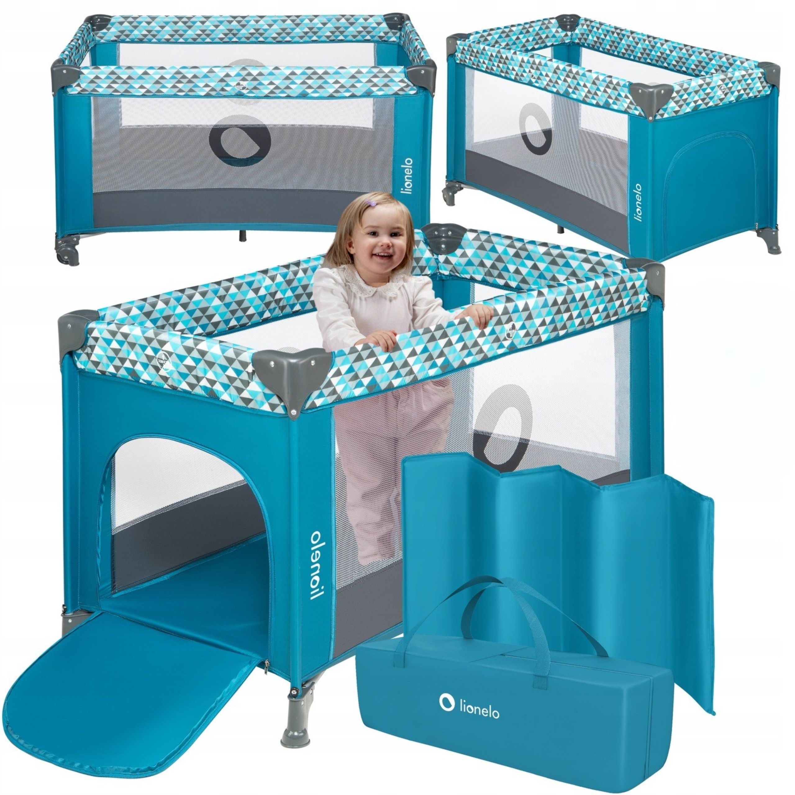  Travel cot children&#39;s play area comfortable mattress bag lionelo stefi