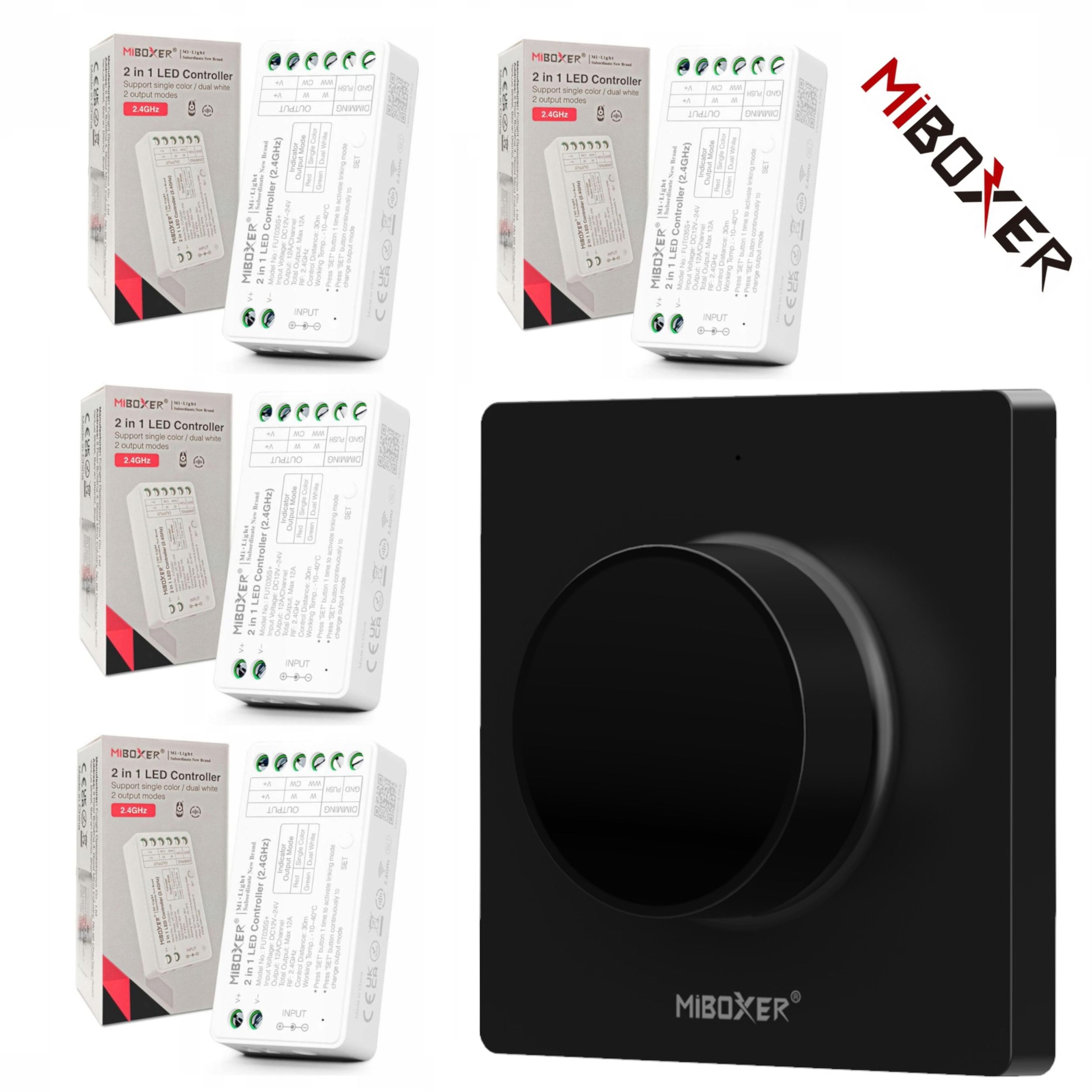  Komplektas valdiklio smart home wifi led'ams mono arba cct + valdymo pultelis zonų