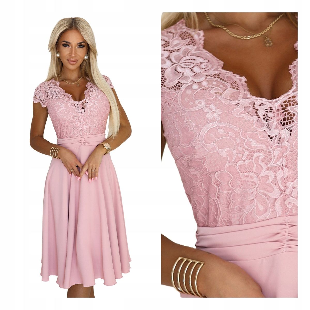  Damenkleid elegant kleid mit ausschnitt i kurz ärmel