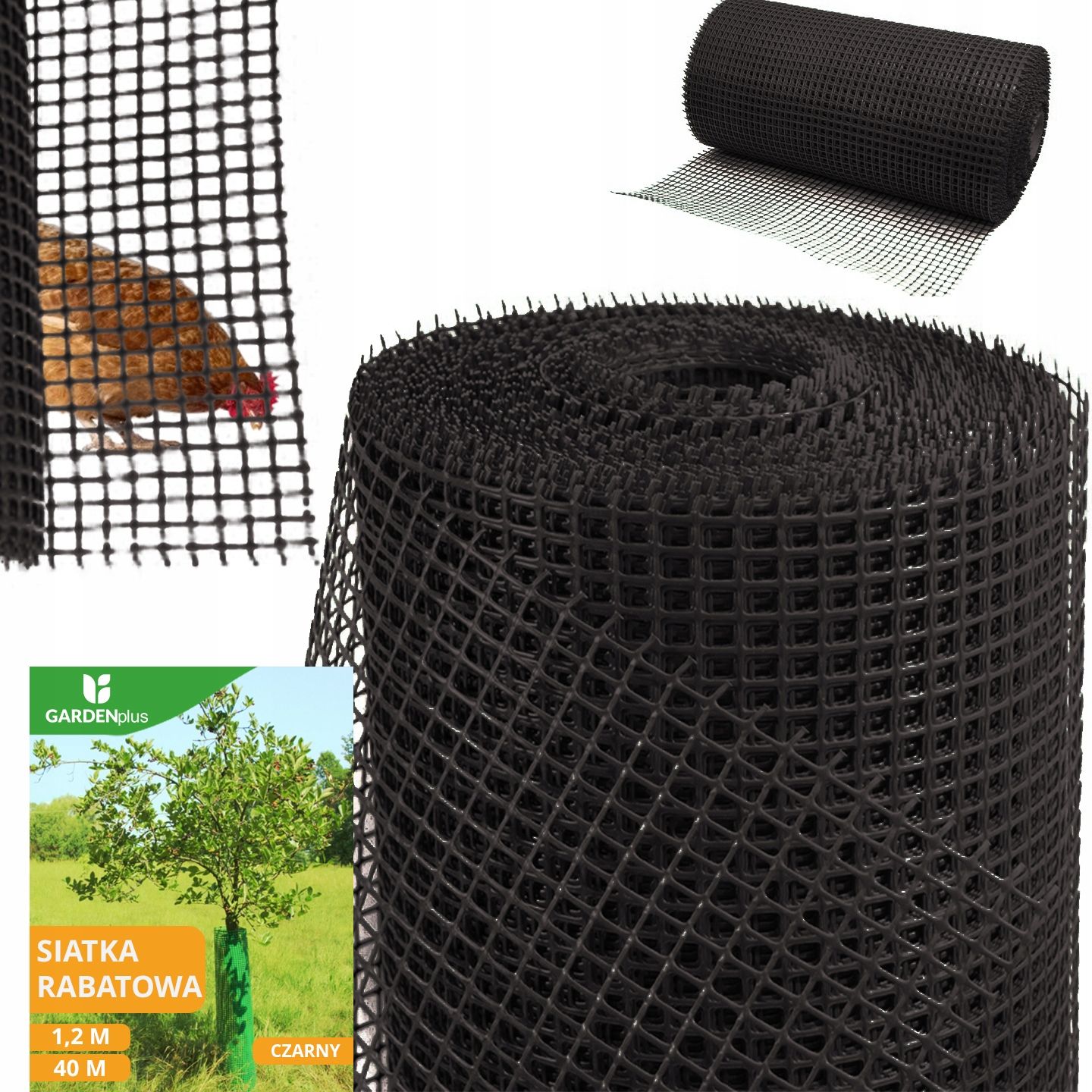  Tvoros tinklas plastikinė tvora vištoms 15x15 1,2 x 20m - žalias