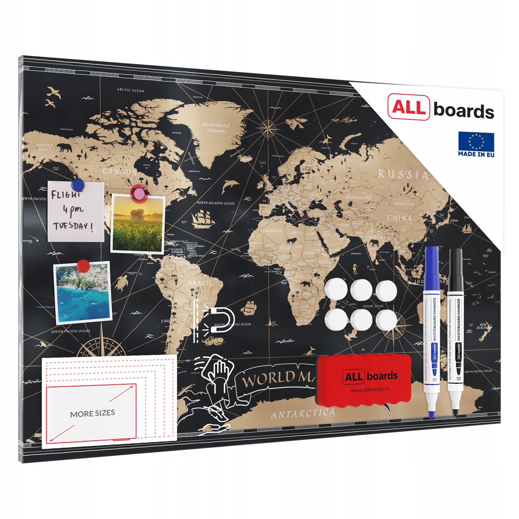  Dēlis magnētisks magnētiem metalboards, masīvkoka 90x60 cm + bezmaksas dāvanas
