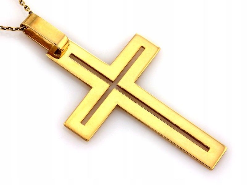  Prívesok elegantný zlatý 585 14k kríž bez kameňov váhy 1.48g za darček