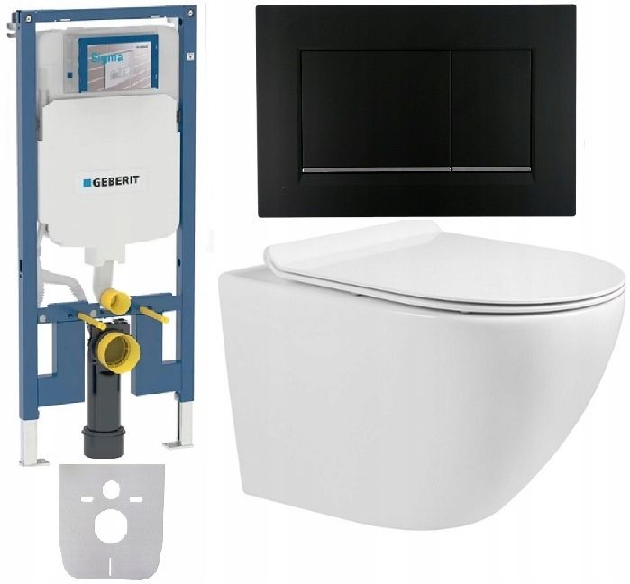  Wc rāmja komplekts geberit + atslēga + tualetes pods melns matēts + dēlis w/o+fresh